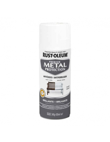 Esmalte Anticorrosivo en Aerosol Acabado Brillante Blanco, RUST-OLEUM