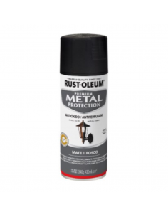 Metal Protección Esmalte Anticorrosivo en Aerosol Acabado Negro Mate, RUST-OLEUM
