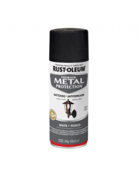 Metal Protección Esmalte Anticorrosivo en Aerosol Acabado Negro Mate, RUST-OLEUM