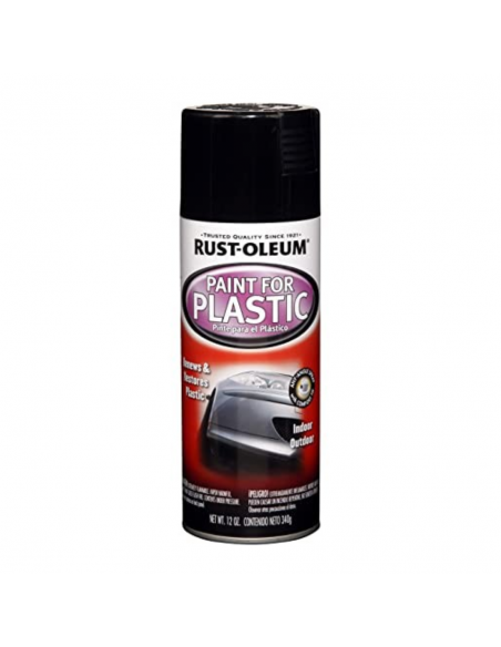 RUST-OLEUM Pintura en aerosol para plástico color negro brillo