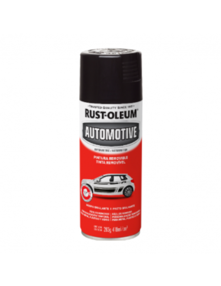 Pintura Aerosol Automotivo Removible Negro Brillante, RUST OLEUM
