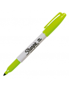 Marcador permanente punta fina verde lima , SHARPIE
