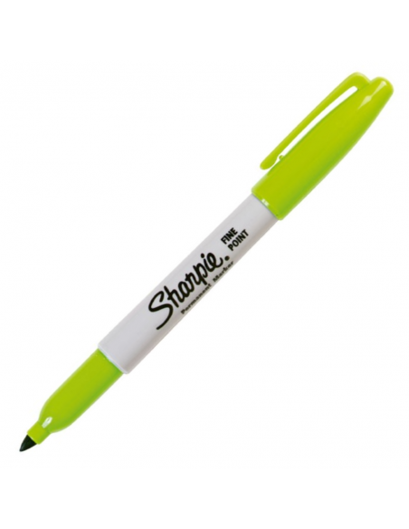 Marcador permanente punta fina verde lima , SHARPIE