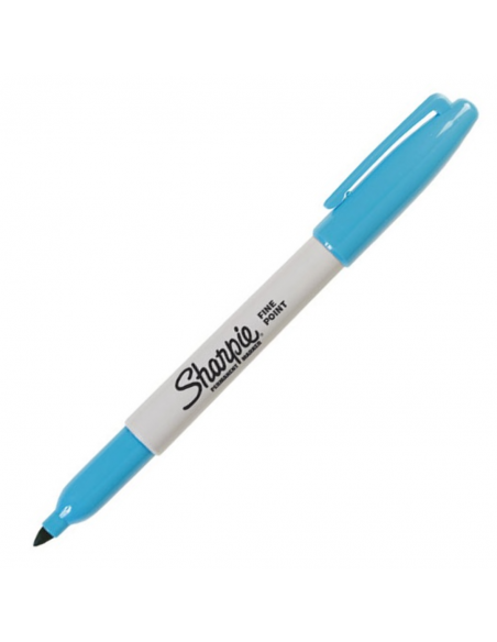 Marcador permanente punta fina turquesa, SHARPIE