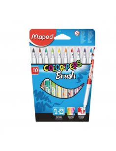 Marcadores con punta de pincel 10 uds Color peps, MAPED