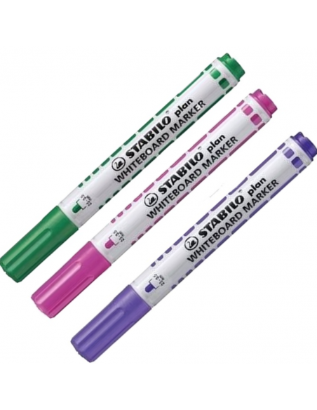 Marcadores rosa , verde y lila, STABILO