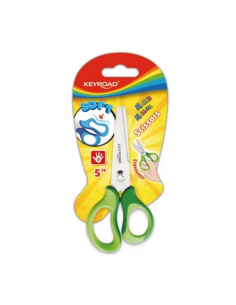 Tijera escolar, 5 pulg, punta redonda, Soft Grip,