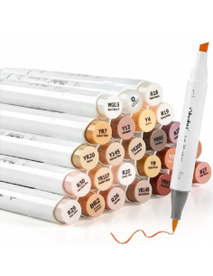 Marcadores Ohuhu Base de alcohol de 24 unidades , Chisel & Pincel
