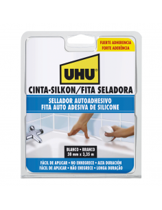 Cinta Silkon UHU Blanco 38mm X 3,35m