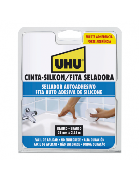 Cinta Silkon UHU Blanco 38mm X 3,35m