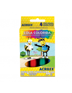 Pegamento colorido Acrilex  4 colores