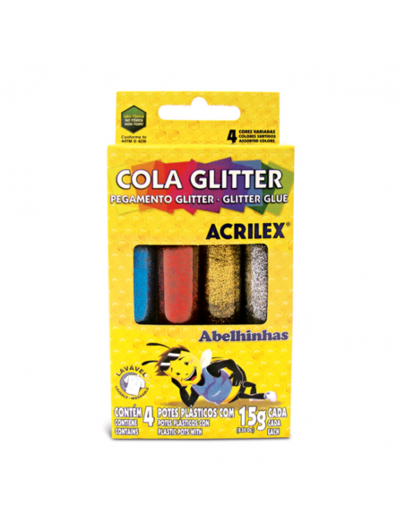Pegamento glitter de 4 colores, ACRILEX