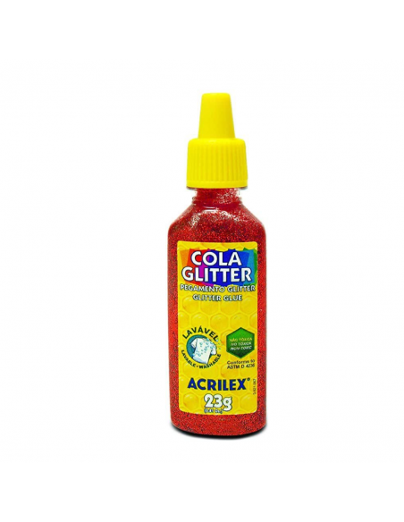 Pegamento Glitter rojo 23g, ACRILEX