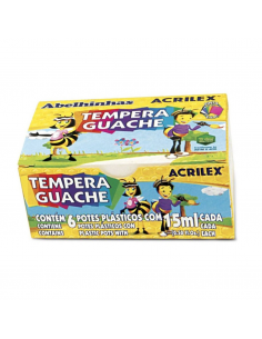 Tempera guache de 6 colores 15 ml, ACRILEX