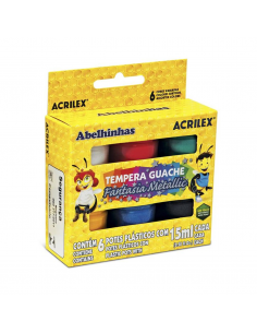Juego de témperas metálicas Acrilex | Jobbi