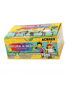 Pintura al dedo (6 colores de 15 ml) - ACRILEX