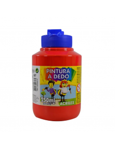 Pintura al Dedo Rojo fuego 250ml, ACRILEX