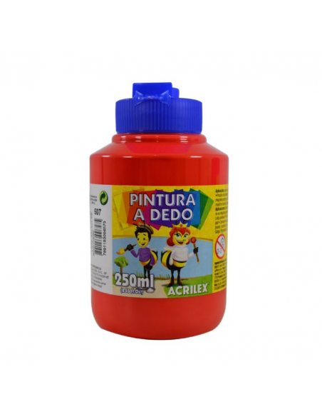Pintura al Dedo Rojo fuego 250ml, ACRILEX