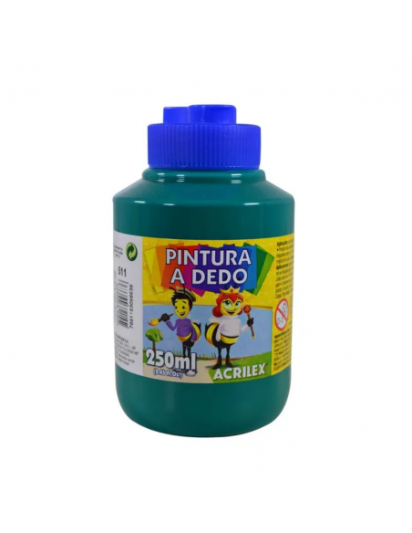 Pintura al Dedo Verde Bandera 250ml, ACRILEX