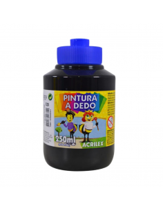 Pintura al Dedo Negro 250ml, ACRILEX