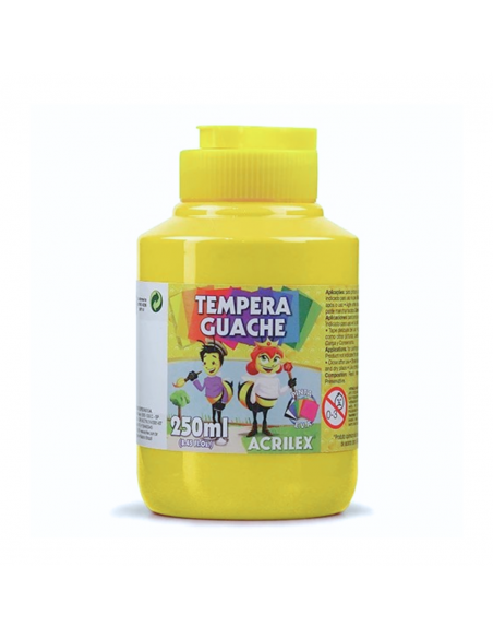 Tempera Guache Amarillo limón 250 ml, ACRILEX