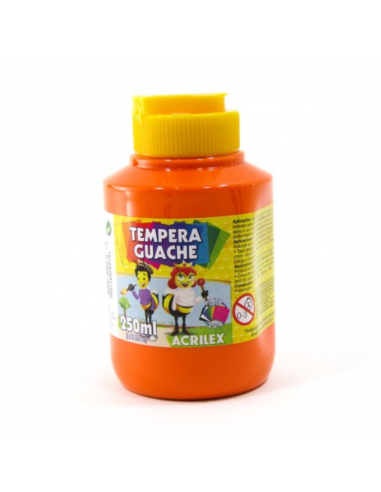 Tempera Guache Naranja 250 ml, ACRILEX