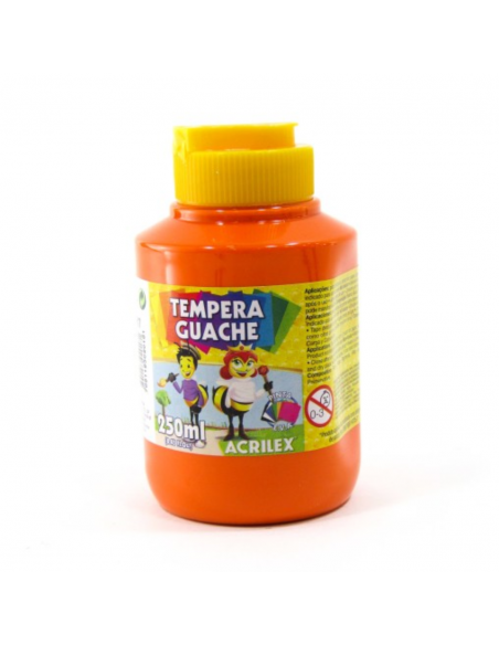 Tempera Guache Naranja 250 ml, ACRILEX