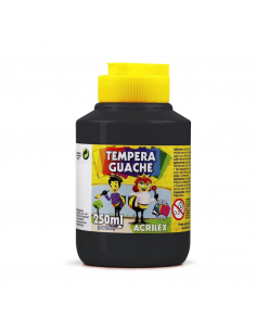 Tempera Guache Negro 250 ml, ACRILEX