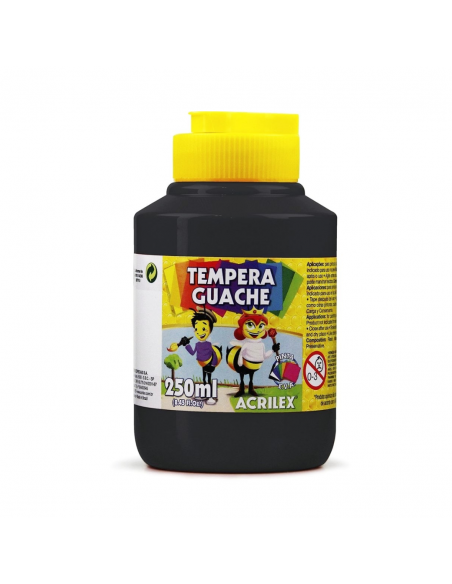 Tempera Guache Negro 250 ml, ACRILEX