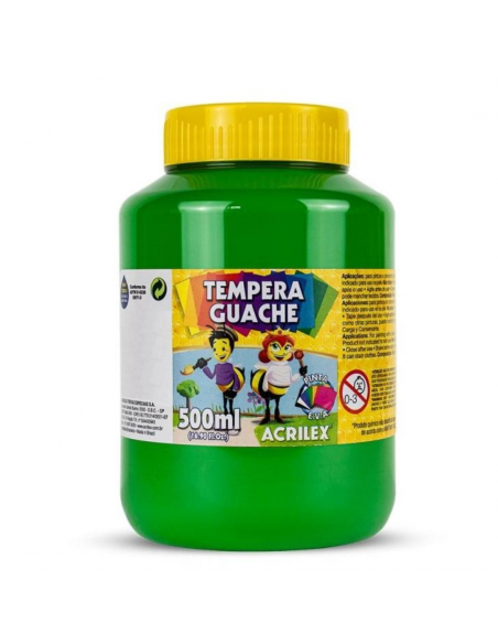 Tempera Guache Verde Hoja 500ml, ACRILEX