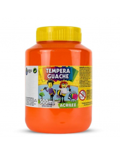 Tempera Guache Naranja 500ml, ACRILEX