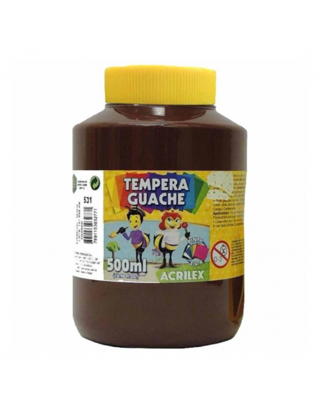 Tempera Guache Marrón 500ml, ACRILEX