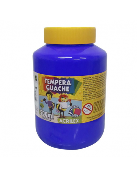Tempera Guache Azul 500ml, ACRILEX