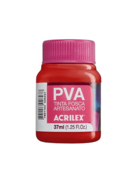 Pintura para Artesanía PVA Rojo Vivo 37ml, ACRILEX