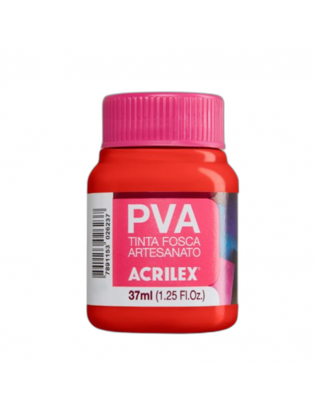 Pintura para Artesanía PVA Rojo Fuego 37ml, ACRILEX