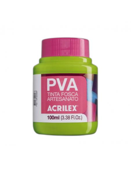 Pintura para Artesanía PVA Verde Hoja 100ml, ACRILEX