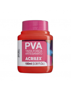 Pintura para Artesanía PVA Rojo Fuego 100ml, ACRILEX