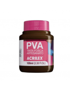 Pintura para Artesanía PVA Marrón Oscuro 100ml, ACRILEX