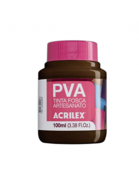 Pintura para Artesanía PVA Marrón Oscuro 100ml, ACRILEX