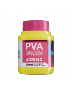 Pintura para Artesanía PVA Amarillo Limón 100ml, ACRILEX