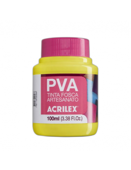 Pintura para Artesanía PVA Amarillo Limón 100ml, ACRILEX