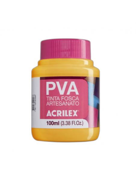 Pintura para Artesanía PVA Amarillo Yema 100ml, ACRILEX