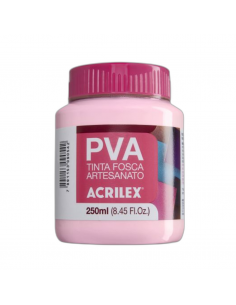 Pintura para Artesanía PVA Rosa 250ml, ACRILEX