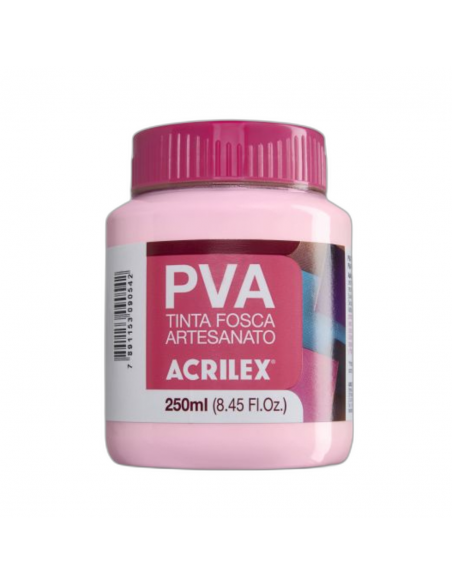 Pintura para Artesanía PVA Rosa 250ml, ACRILEX
