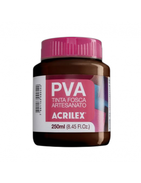 Pintura para Artesanía PVA Marrón Oscuro 250ml, ACRILEX