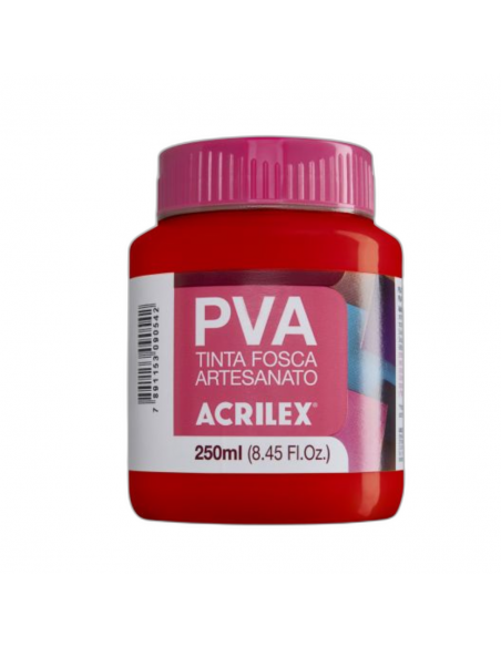 Pintura para Artesanía PVA Rojo Fuego 250ml, ACRILEX