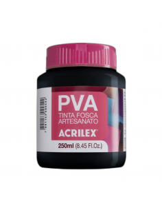 Pintura para Artesanía PVA Negro 250ml, ACRILEX