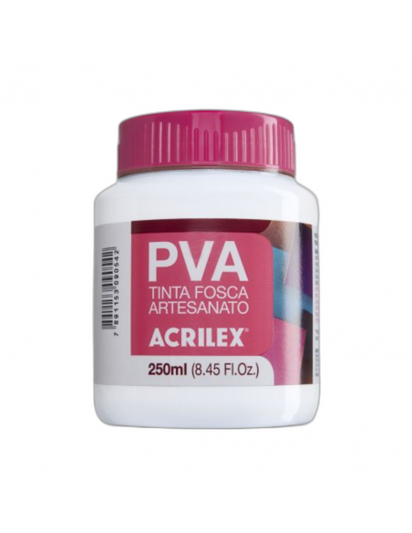 Pintura para Artesanía PVA Blanco 250ml, ACRILEX