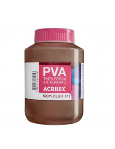 Pintura para Artesanía PVA Marrón Oscuro 500ml, ACRILEX