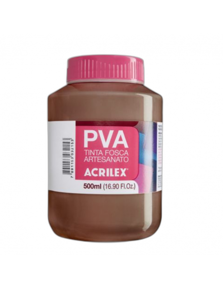 Pintura para Artesanía PVA Marrón Oscuro 500ml, ACRILEX